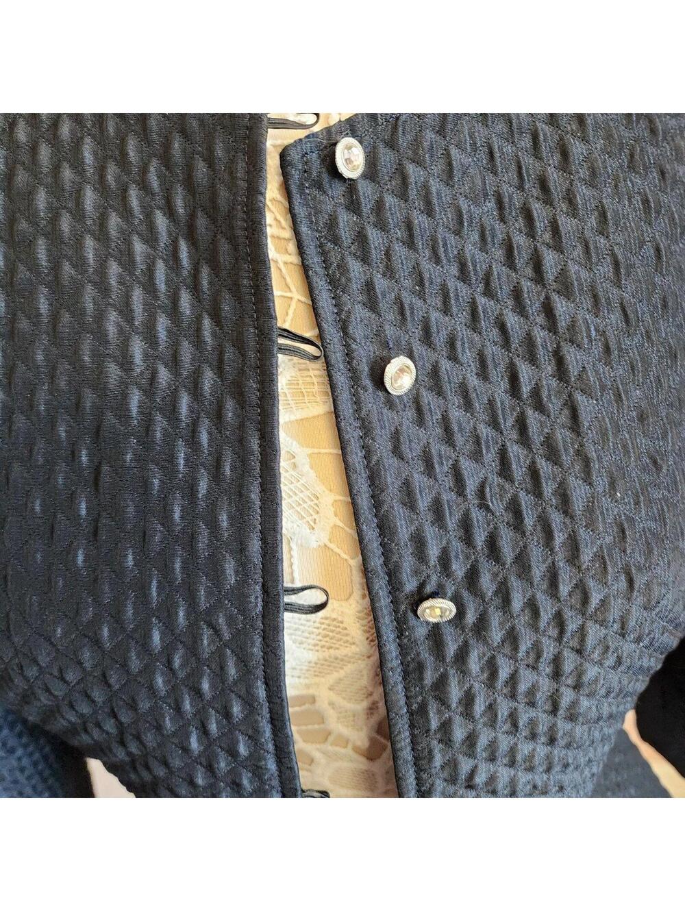CHETTA B Sherrie Bloom Peter Noviello Black Quilted Jacket – Women’s 10 - Picture 9 of 9